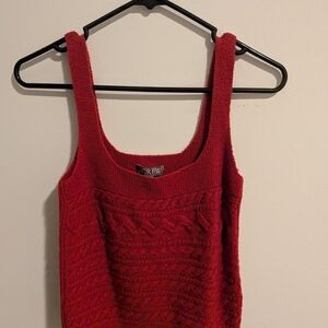 J. Crew Red Cable-Knit Tank